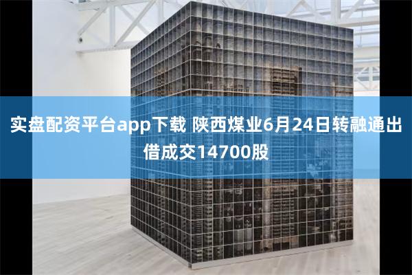 实盘配资平台app下载 陕西煤业6月24日转融通出借成交14700股