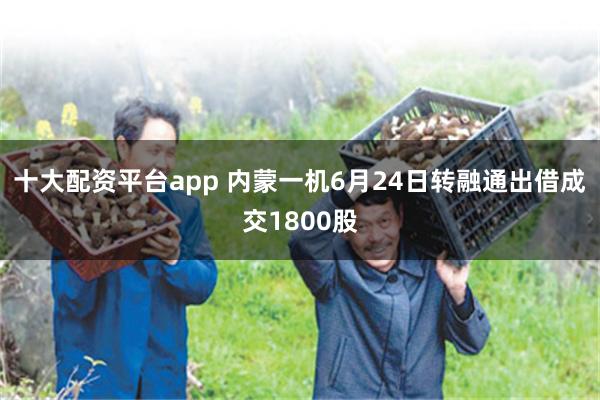 十大配资平台app 内蒙一机6月24日转融通出借成交1800股