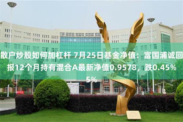 散户炒股如何加杠杆 7月25日基金净值：富国浦诚回报12个月持有混合A最新净值0.9578，跌0.45%