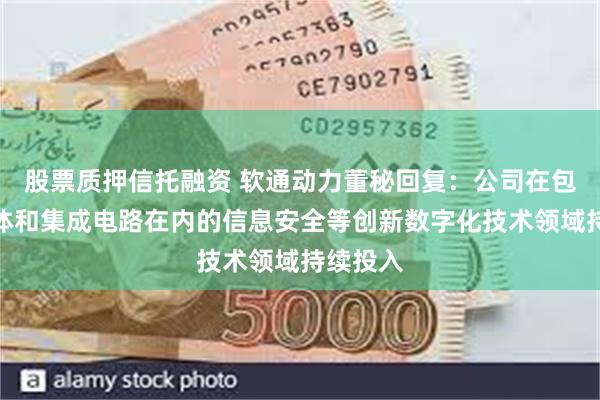 股票质押信托融资 软通动力董秘回复：公司在包括半导体和集成电路在内的信息安全等创新数字化技术领域持续投入