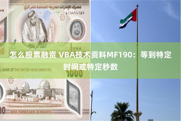 怎么股票融资 VBA技术资料MF190：等到特定时间或特定秒数