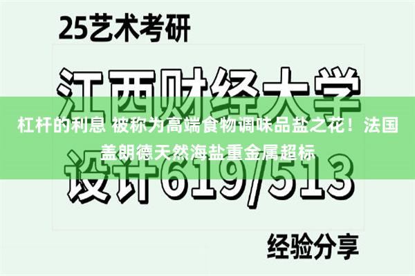 杠杆的利息 被称为高端食物调味品盐之花！法国盖朗德天然海盐重金属超标