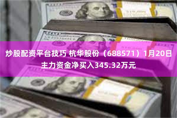 炒股配资平台技巧 杭华股份（688571）1月20日主力资金净买入345.32万元