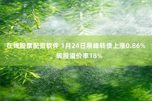 在线股票配资软件 1月24日泉峰转债上涨0.86%，转股溢价率18%